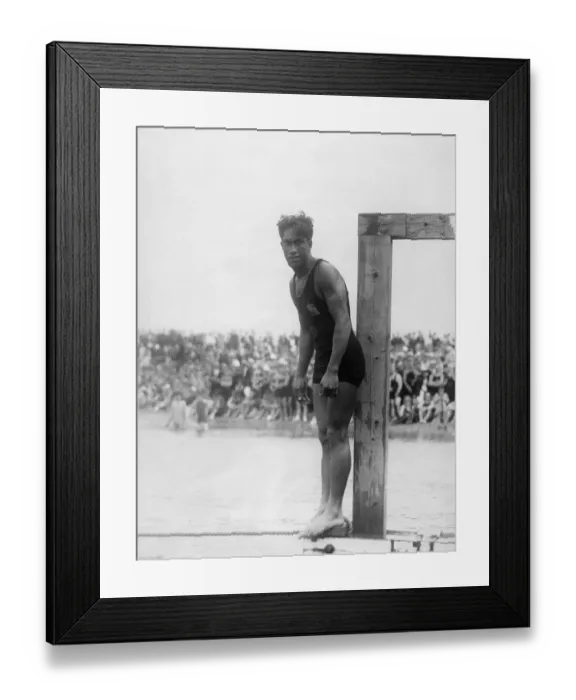 Framed Print : Duke Kahanamoku at Pre-Olympic Swim Meet Framed Print : Duke Kahanamoku at Pre-Olympic Swim Meet
