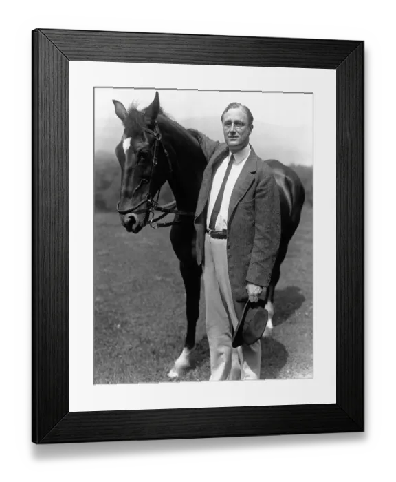 Framed Print : Franklin D. Roosevelt with His Horse Bobbie Framed Print : Franklin D. Roosevelt with His Horse Bobbie