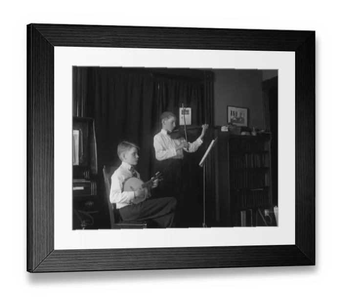 Framed Print : Calvin Coolidge's Sons Playing Music Framed Print : Calvin Coolidge's Sons Playing Music
