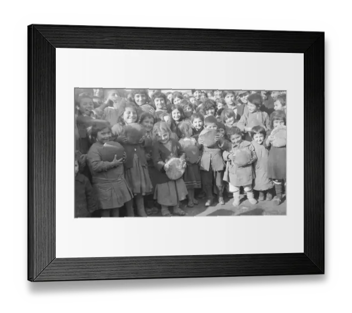 Framed Print : Young Children Holding Loaves of Bread Framed Print : Young Children Holding Loaves of Bread