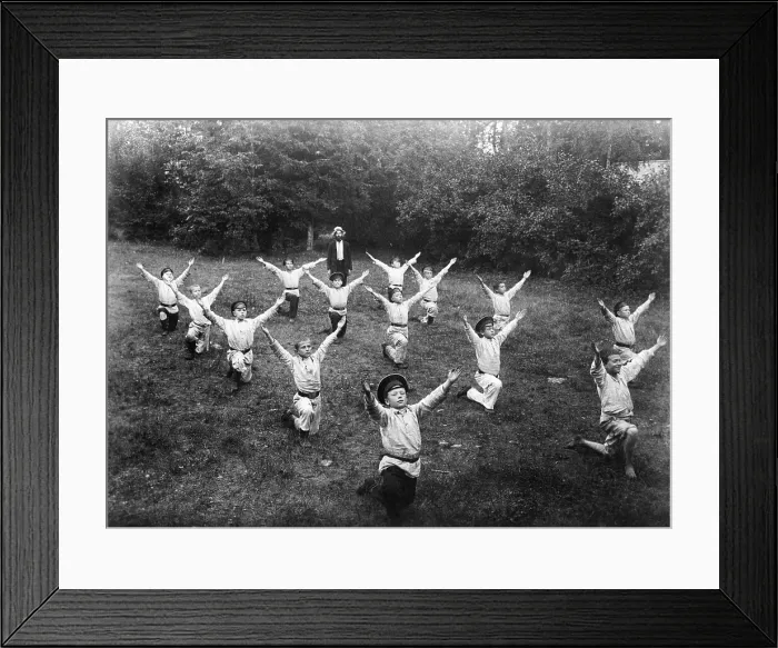 Framed Print : Soviet Students Exercising Together Framed Print : Soviet Students Exercising Together