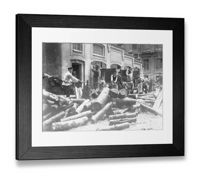 Framed Print : Russians Cutting Logs for Mill Framed Print : Russians Cutting Logs for Mill