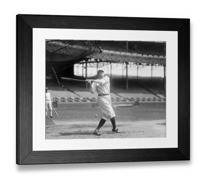 Framed Print : Babe Ruth Swinging Bat Framed Print : Babe Ruth Swinging Bat