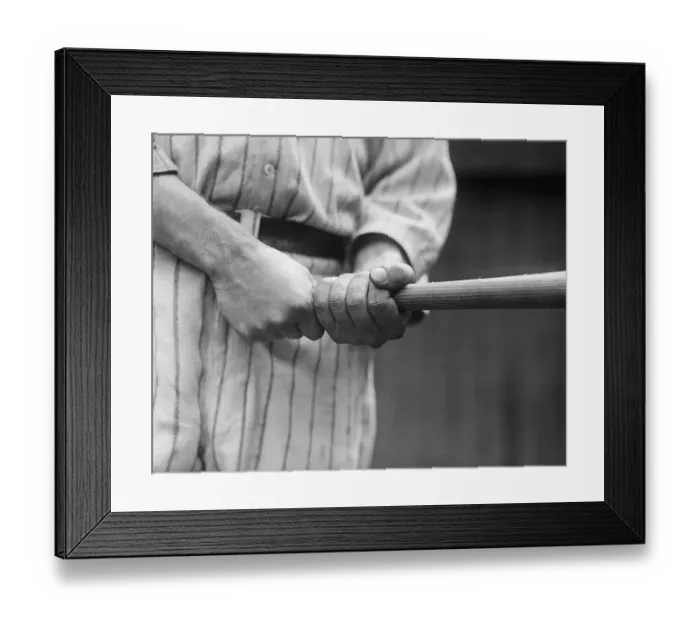 Framed Print : Babe Ruth's Hands in Batting Position
