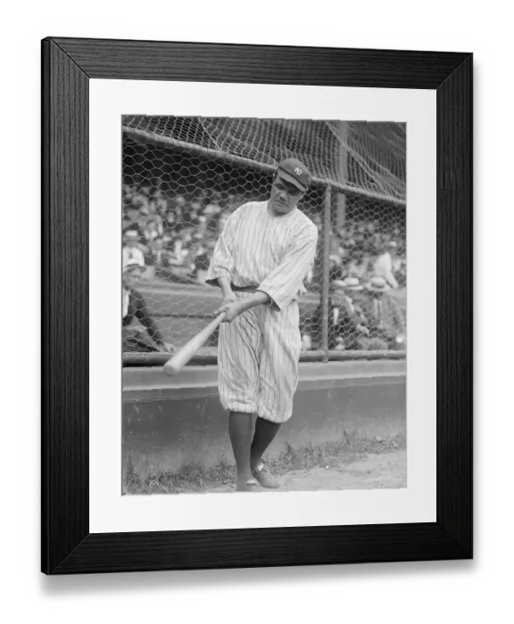 Framed Print : Babe Ruth Swinging Bat Framed Print : Babe Ruth Swinging Bat