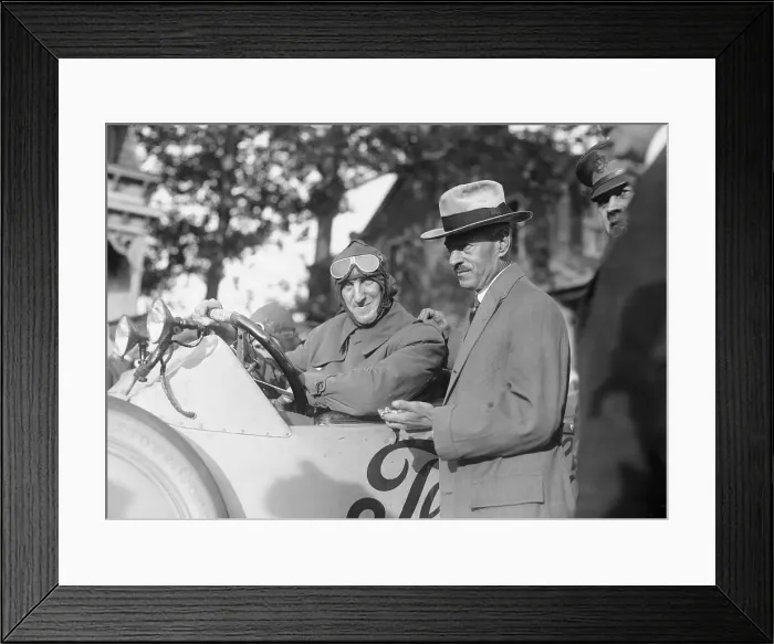 Framed Print : Erwin Baker Waiting to Start Auto Race