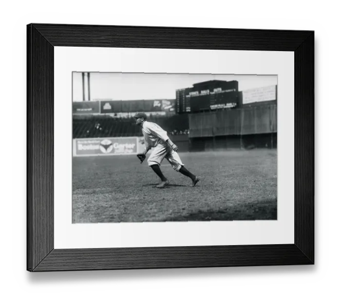 Framed Print : Profile of Babe Ruth in Baseball Playing Stance