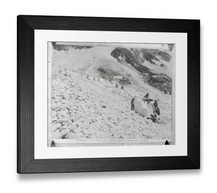 Framed Print : Workers on Hillside of Marble Quarry Framed Print : Workers on Hillside of Marble Quarry