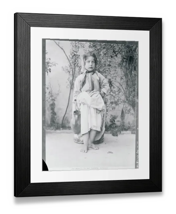 Framed Print : Girl Posing in Italian Village Dress Framed Print : Girl Posing in Italian Village Dress