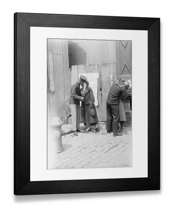 Framed Print : Sailors Kiss Their Sweethearts Goodbye Framed Print : Sailors Kiss Their Sweethearts Goodbye