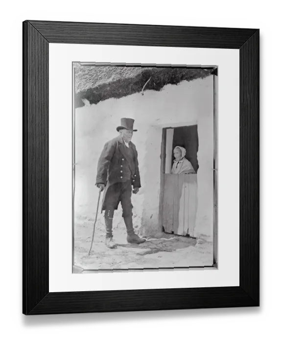 Framed Print : Man Dressed in Irish Old Style of Dress