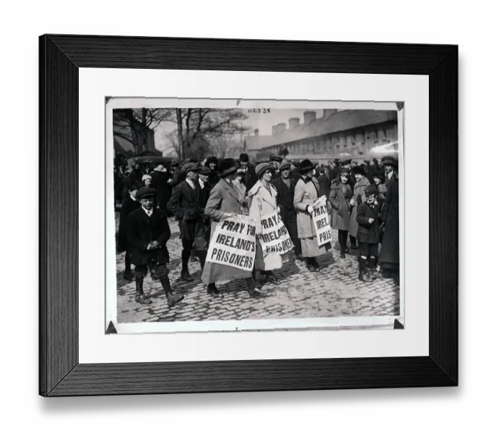 Framed Print : Irish Women Carrying Signs Framed Print : Irish Women Carrying Signs