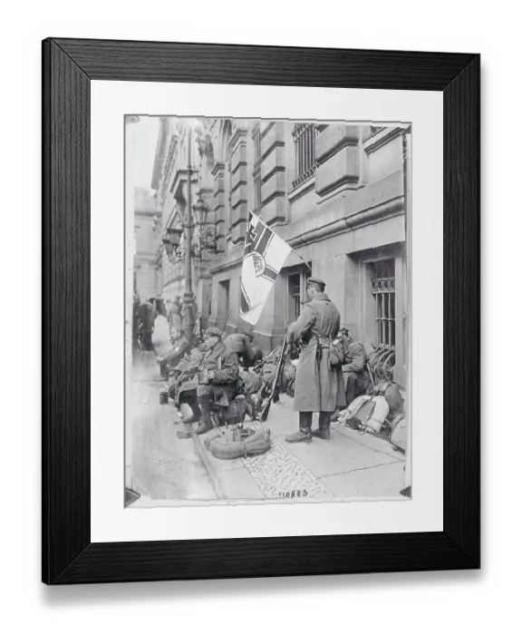Framed Print : German Revolutionist Flag and Soldiers Framed Print : German Revolutionist Flag and Soldiers