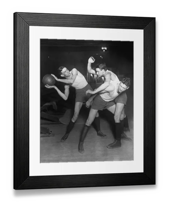 Framed Print : University of Chicago Basketball Players Demonstrating Moves Framed Print : University of Chicago Basketball Players Demonstrating Moves