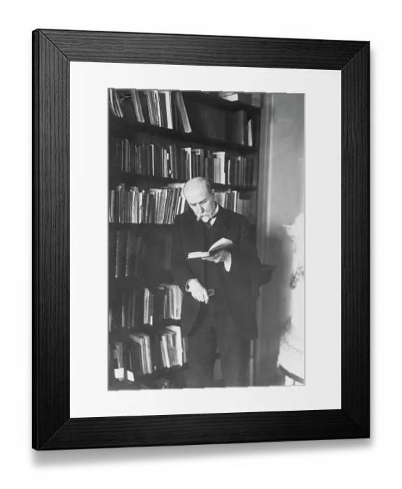 Framed Print : Thomas Masaryk Reading in Library Framed Print : Thomas Masaryk Reading in Library
