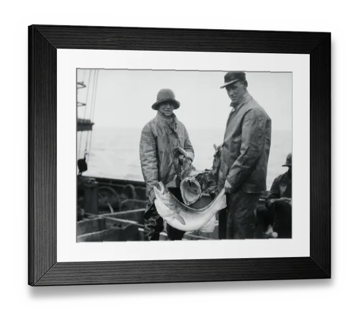 Framed Print : Fishermen Holding Fish Framed Print : Fishermen Holding Fish
