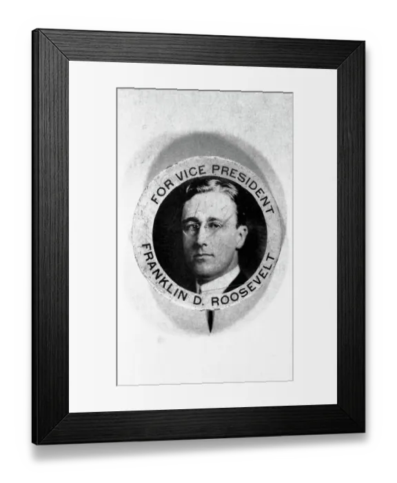Framed Print : Franklin D. Roosevelt Vice Presidential Campaign Button Framed Print : Franklin D. Roosevelt Vice Presidential Campaign Button