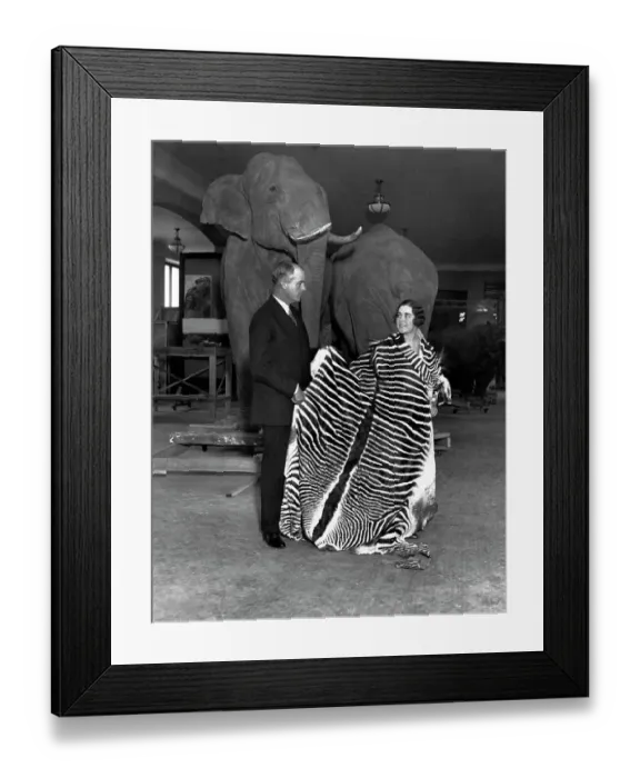Framed Print : Martin and Osa Johnson at the Museum of Natural History Framed Print : Martin and Osa Johnson at the Museum of Natural History