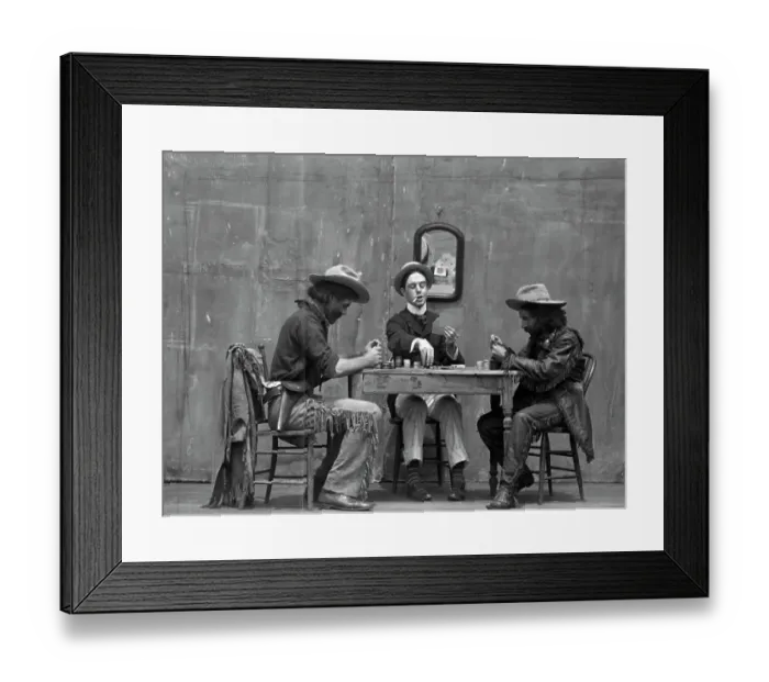Framed Print : Cowboy Card Game From Silent Film Framed Print : Cowboy Card Game From Silent Film