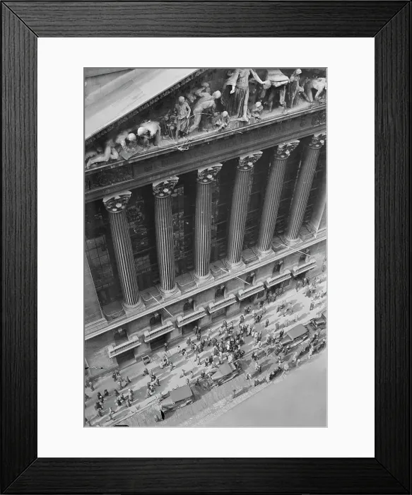 Framed Print : Aerial View of New York Stock Exchange Area Framed Print : Aerial View of New York Stock Exchange Area