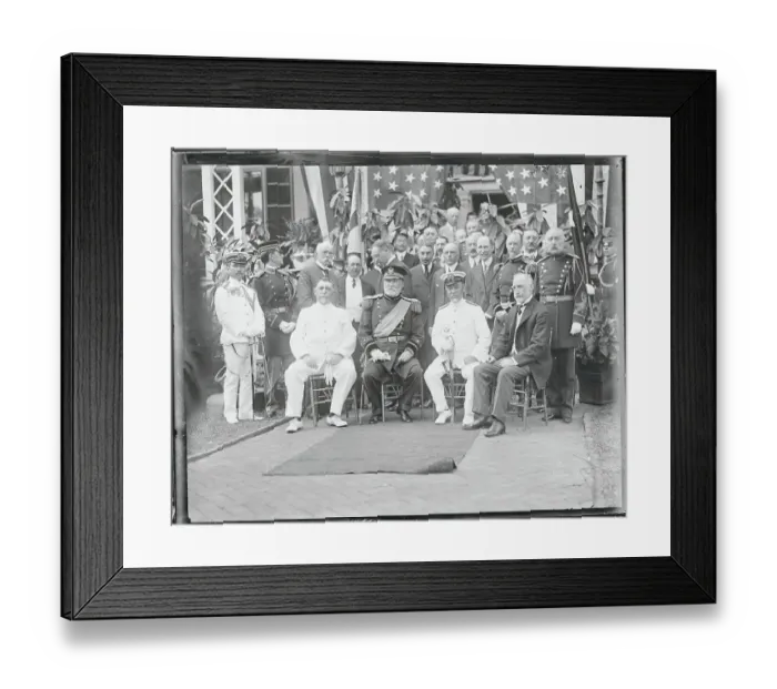 Framed Print : Japanese Admiral Posing with American Officials Framed Print : Japanese Admiral Posing with American Officials
