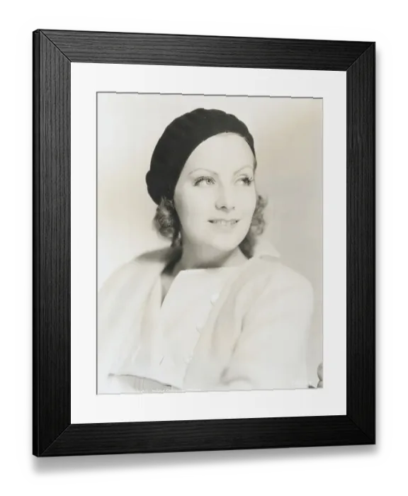 Framed Print : Portrait of Actress Greta Garbo Wearing a Beret Framed Print : Portrait of Actress Greta Garbo Wearing a Beret