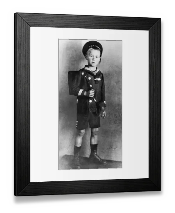 Framed Print : Willy Brandt Carrying Backpack Framed Print : Willy Brandt Carrying Backpack