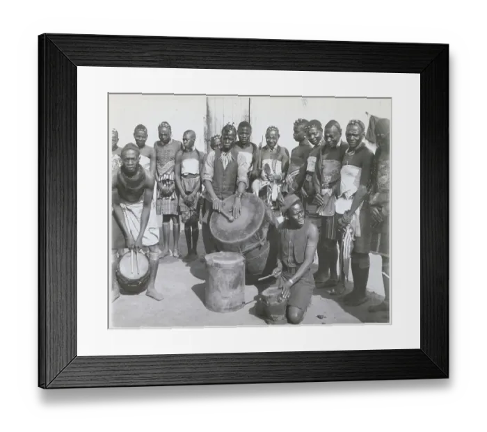Framed Print : African Tribesmen with Drums Framed Print : African Tribesmen with Drums