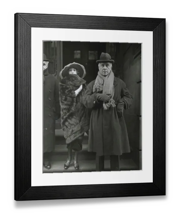 Framed Print : Maurice and Georgette Maeterlinch Pausing on Steps