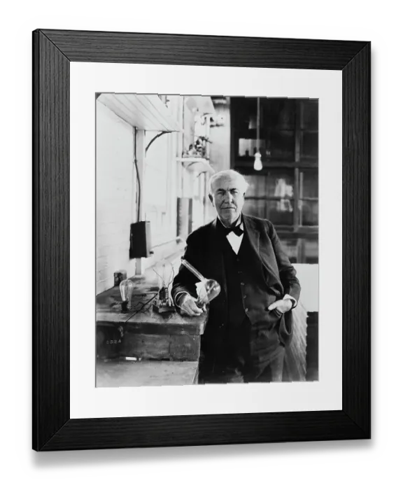 Framed Print : Thomas Edison in His Laboratory Framed Print : Thomas Edison in His Laboratory