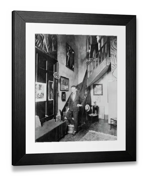 Framed Print : Man Ray Standing in Studio Framed Print : Man Ray Standing in Studio