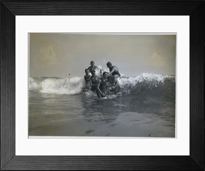 Framed Print : Boys Playing in the Waves Framed Print : Boys Playing in the Waves