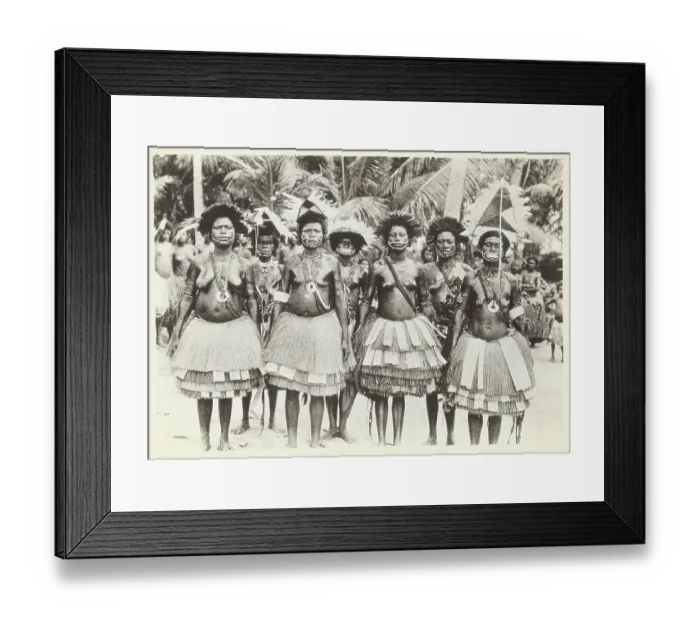 Framed Print : Native Women Dancers of New Guinea Posing as Group Framed Print : Native Women Dancers of New Guinea Posing as Group