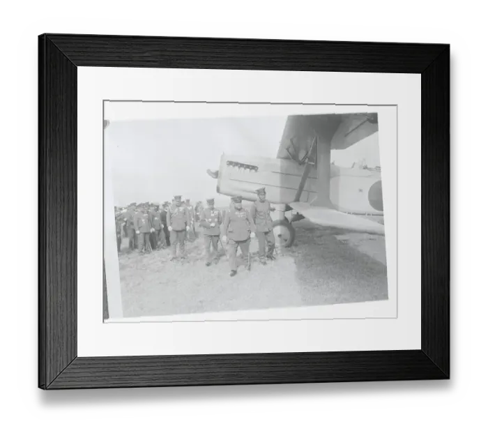 Framed Print : Prince Chichibu and Affiliates near Airplane Framed Print : Prince Chichibu and Affiliates near Airplane