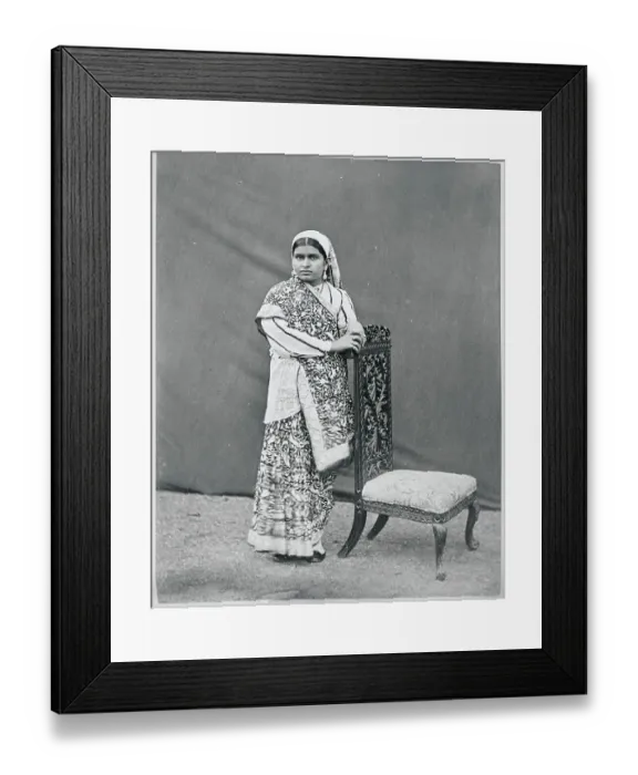 Framed Print : Portrait of Well Dressed Lady of India Framed Print : Portrait of Well Dressed Lady of India