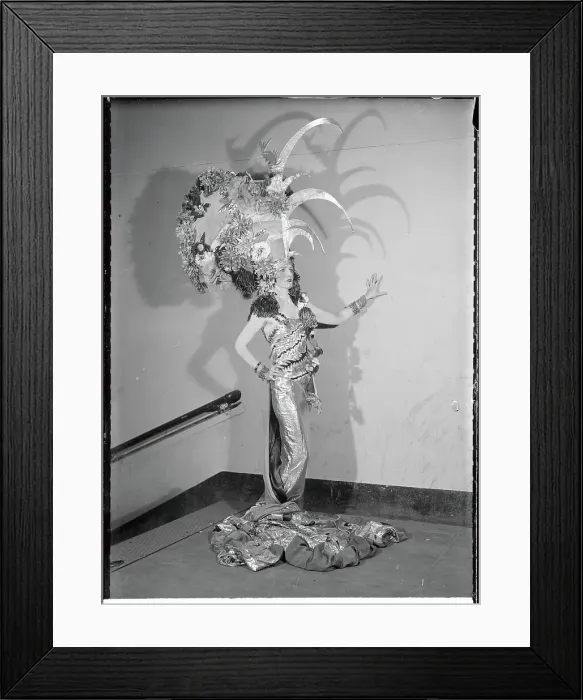Framed Print : Model Wearing Festive Outfit Framed Print : Model Wearing Festive Outfit