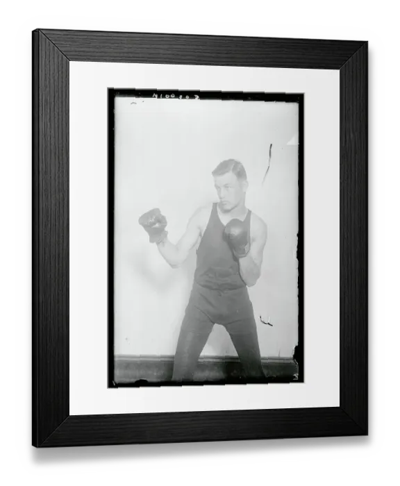 Framed Print : Portrait of Featherweight Boxer Dick Finnegan in Boxing Position Framed Print : Portrait of Featherweight Boxer Dick Finnegan in Boxing Position