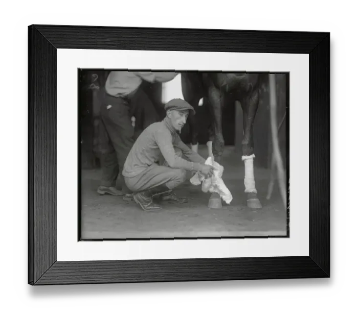 Framed Print : Bandaging Legs of Man O War Framed Print : Bandaging Legs of Man O War