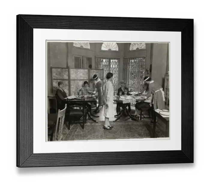 Framed Print : Society Luncheon In Parlor