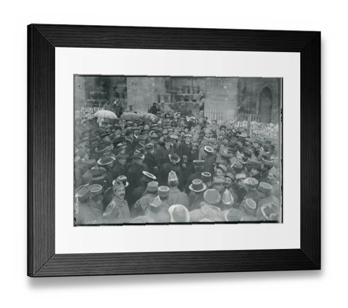 Framed Print : Crowd Surrounding Woodrow Wilson on His Visit to Rheim Cathedral Framed Print : Crowd Surrounding Woodrow Wilson on His Visit to Rheim Cathedral