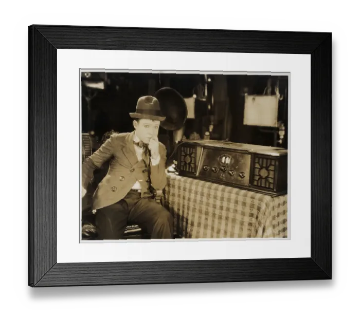 Framed Print : Harry Langdon Sitting By Radio Framed Print : Harry Langdon Sitting By Radio