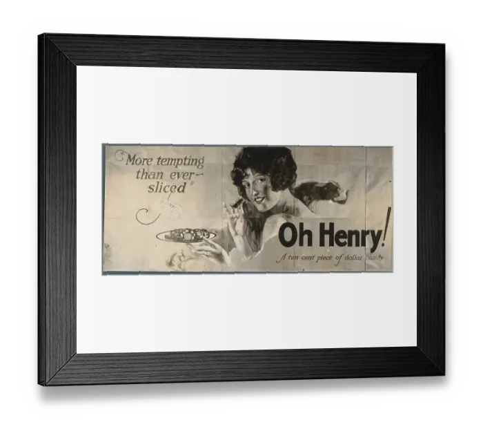 Framed Print : Woman Taking Piece of Oh Henry Candy from Tray Framed Print : Woman Taking Piece of Oh Henry Candy from Tray