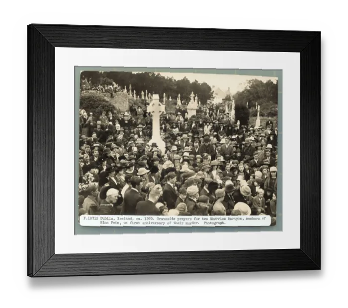 Framed Print : Crowd Mourning Sinn Fein Deaths in Cemetery Framed Print : Crowd Mourning Sinn Fein Deaths in Cemetery