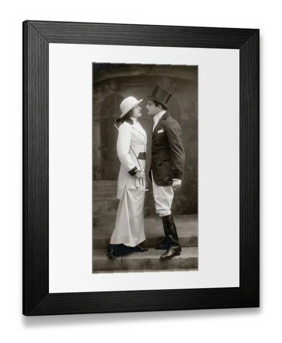 Framed Print : Young Couple in Riding Clothes Framed Print : Young Couple in Riding Clothes