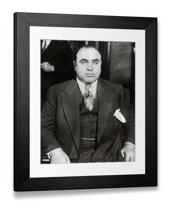 Framed Print : Al Capone. A nattily dressed Capone, who was the king of organized crime Framed Print : Al Capone. A nattily dressed Capone, who was the king of organized crime