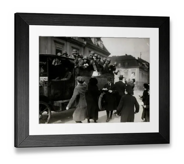 Framed Print : Troops Distribute Anti-Communist Pamplet Framed Print : Troops Distribute Anti-Communist Pamplet