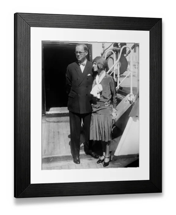 Framed Print : Rose and Joseph Patrick Kennedy Standing on Ship Liner