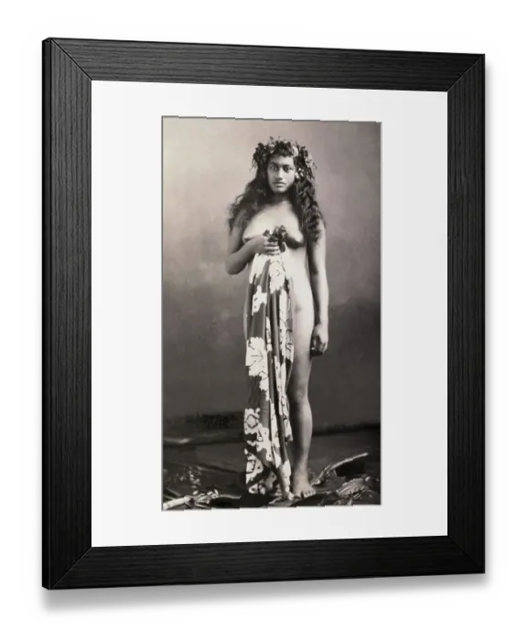 Framed Print : Young Tahitian Female Posing in Studio Framed Print : Young Tahitian Female Posing in Studio