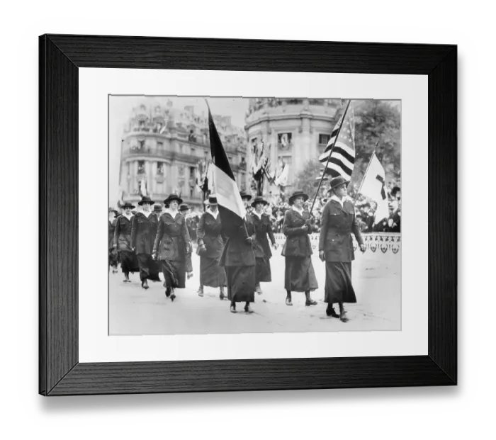Framed Print : Red Cross Nurses Marching in Parade Framed Print : Red Cross Nurses Marching in Parade