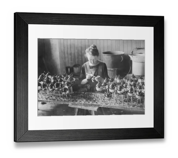 Framed Print : Young German Woman Painting Ornaments Framed Print : Young German Woman Painting Ornaments